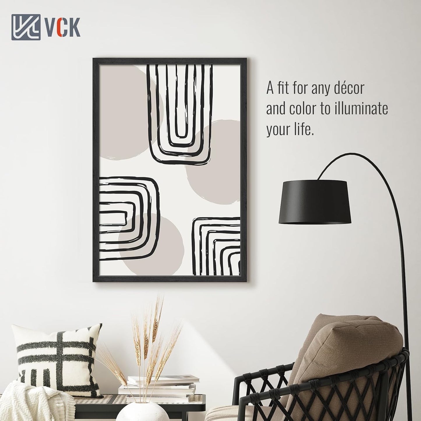 VCK 27x40 Inch Poster Frame Set of 3, Black Woodgrain, Wall Hanging | Wide Border, Exclusive Woodgrain, Shatterproof