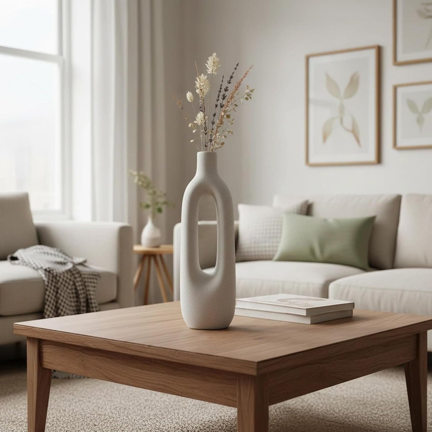 Modern Sculptural Farmhouse Vase / Green A / 12 Inch