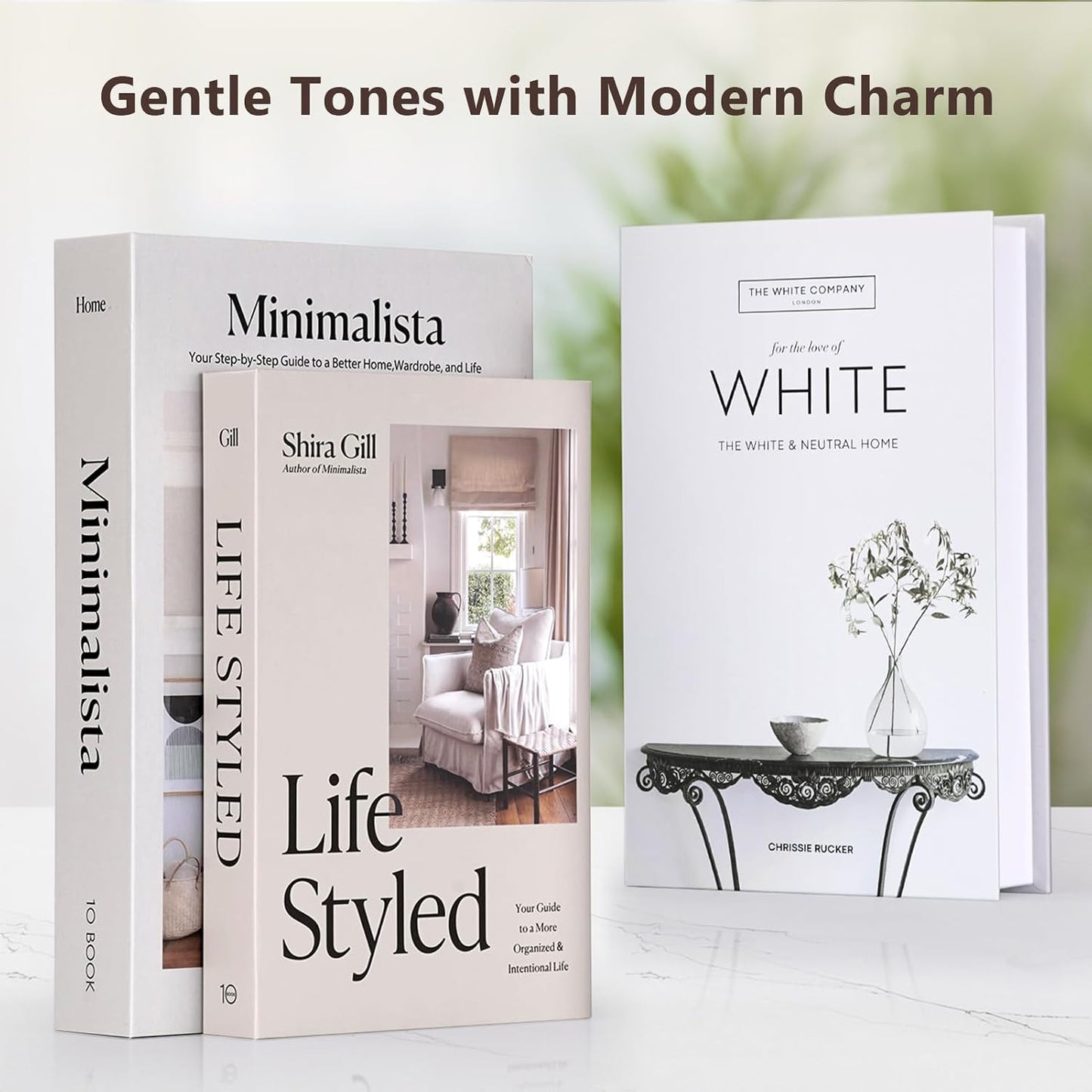 Large Faux Book Boxes / Gentle Glow | Ivory Blend / Set of 3