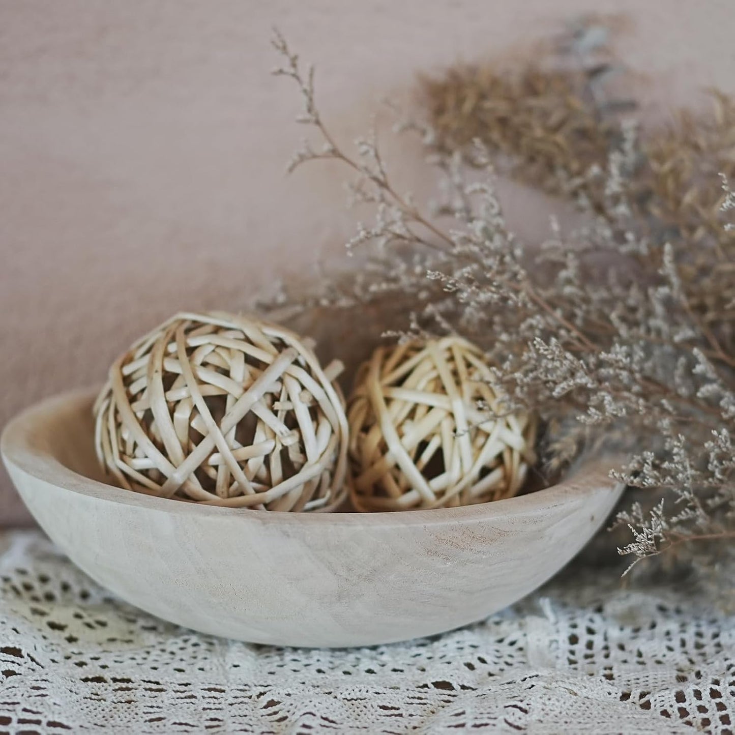 wood dough bowl / Natural