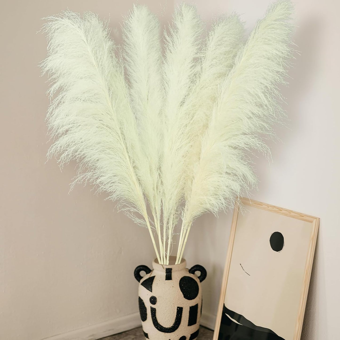 Tall Pampas Grass for Floor Vases / White-40 / Set of 10