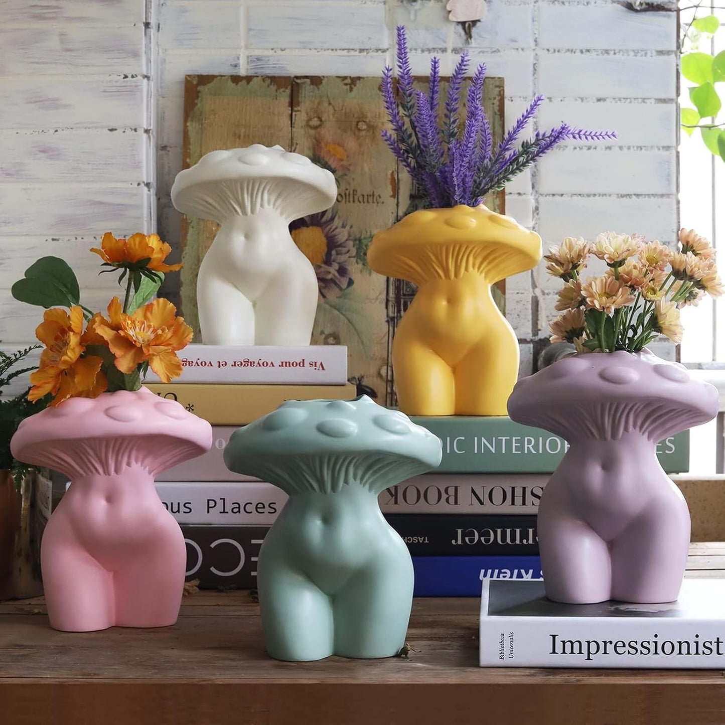 Mushroom Female Body Vase for Decor / Pink / Medium