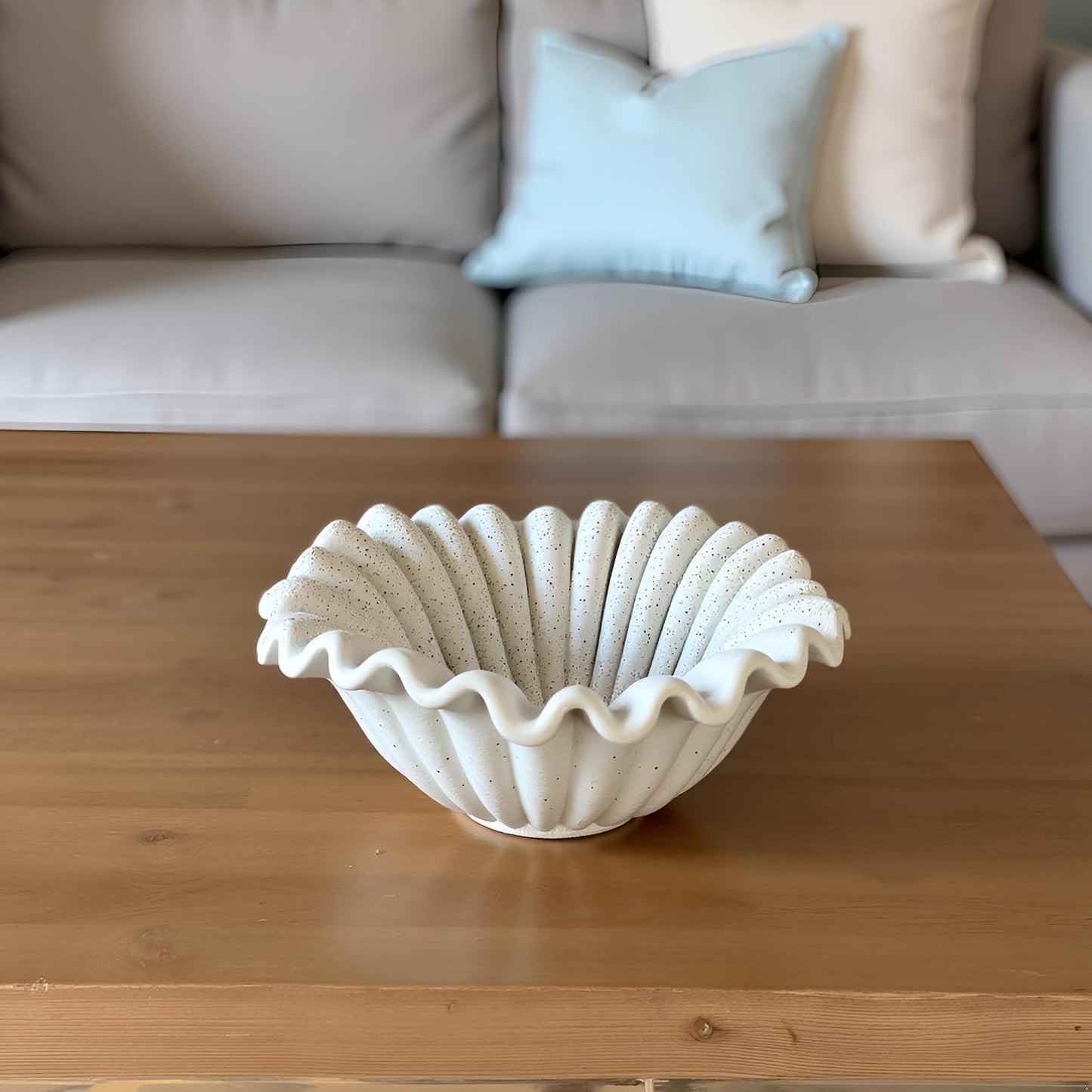 Scalloped Pedestal Bowls for Modern Home Decor / Light Gray-b / 6inch