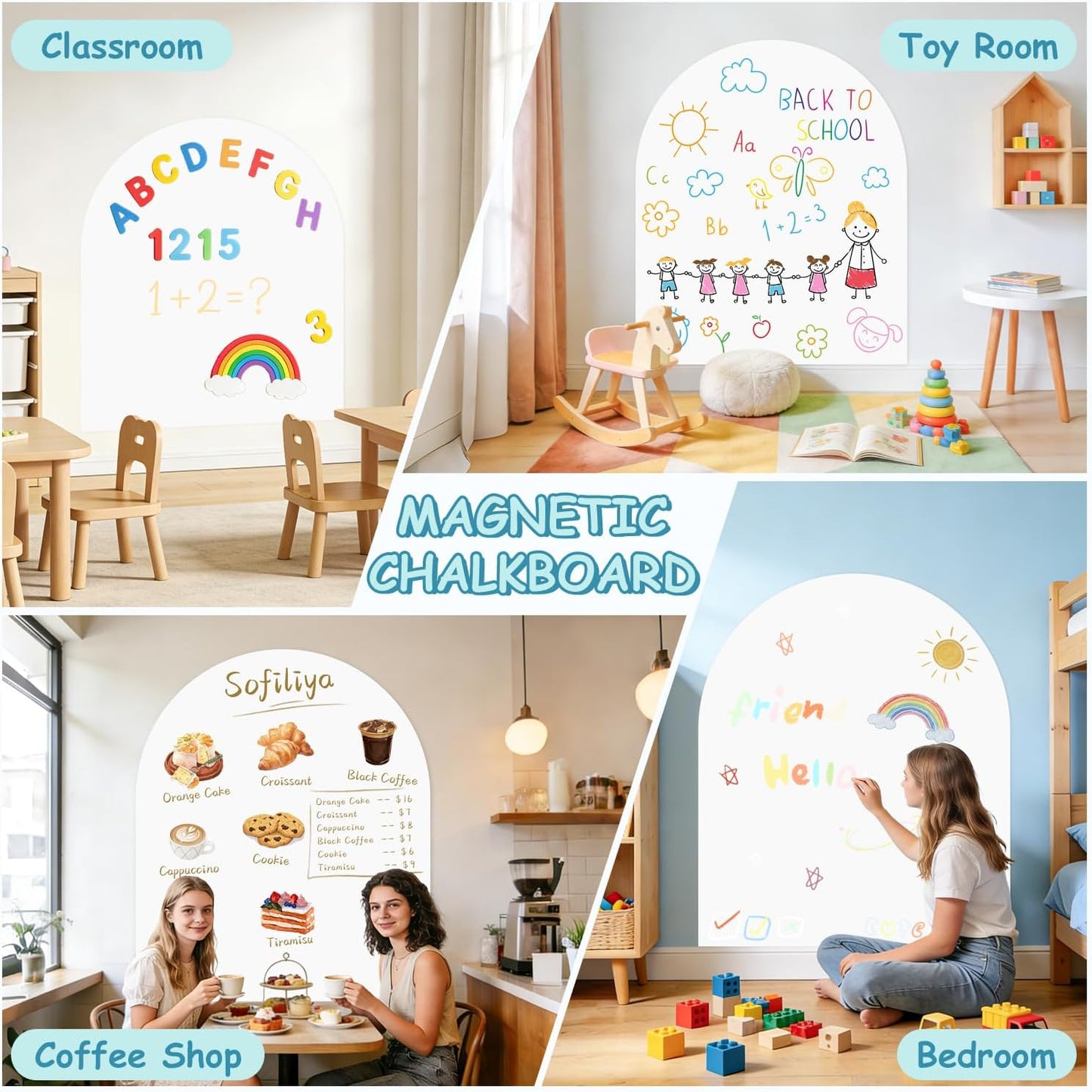 Magnet Accessories / Magnetic WhiteBoard / 40"W x 32"H / White / 40 x 32
