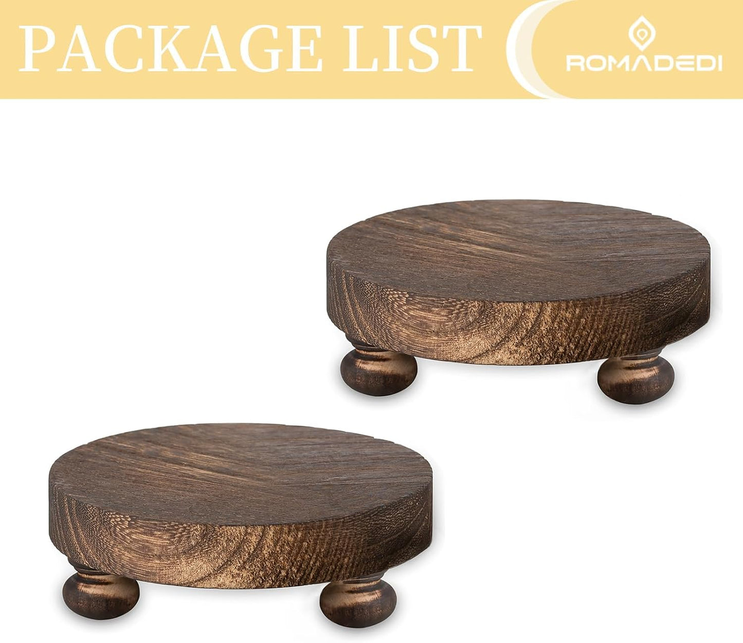Farmhouse Wood Riser for Display- Rustic Decor Mini Wooden Pedestal Decorative / Brown / Set of 2