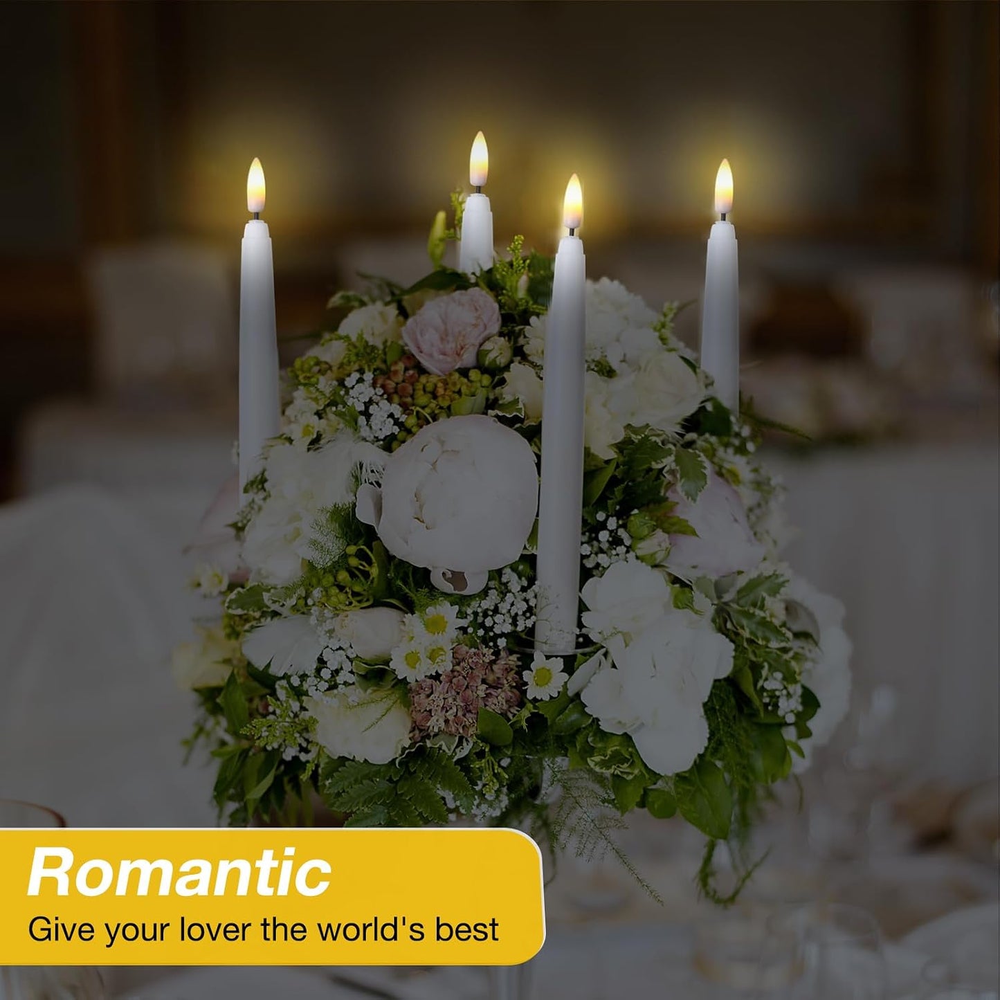 20 Pcs Flickering Flameless Taper Candles Bulk LED Battery Operated Realistic Flame Effect with Remote & Timer Safe No