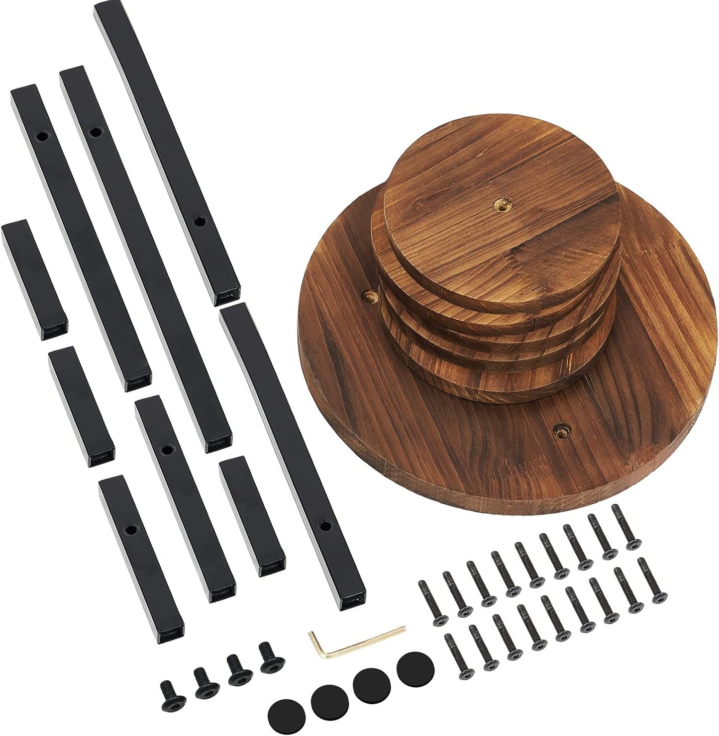 AUGOSTA 5 Tier Plant Stand, Tall Metal Wood Shelf Holder for Indoor Plants, Outdoor Garden Plant Display Rack Flower