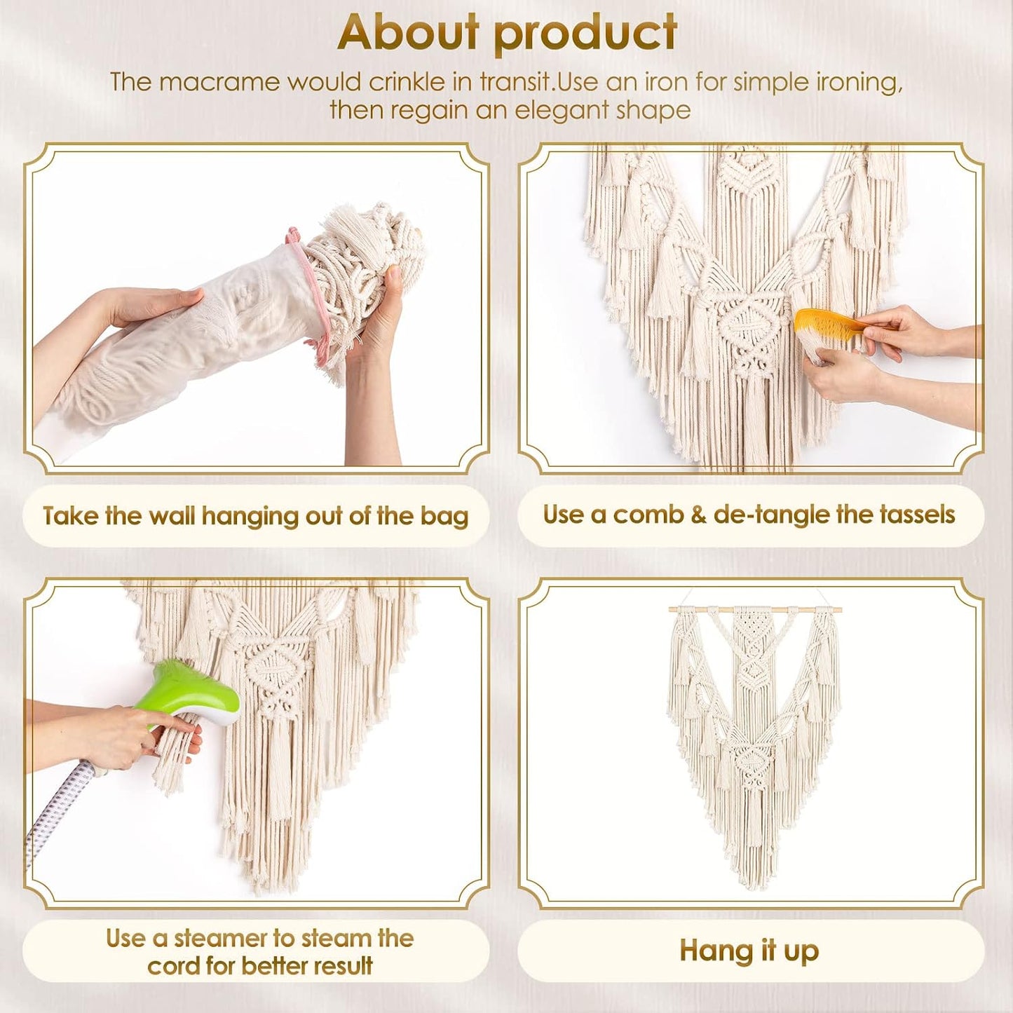 Macrame Boho Wall Hanging Decor