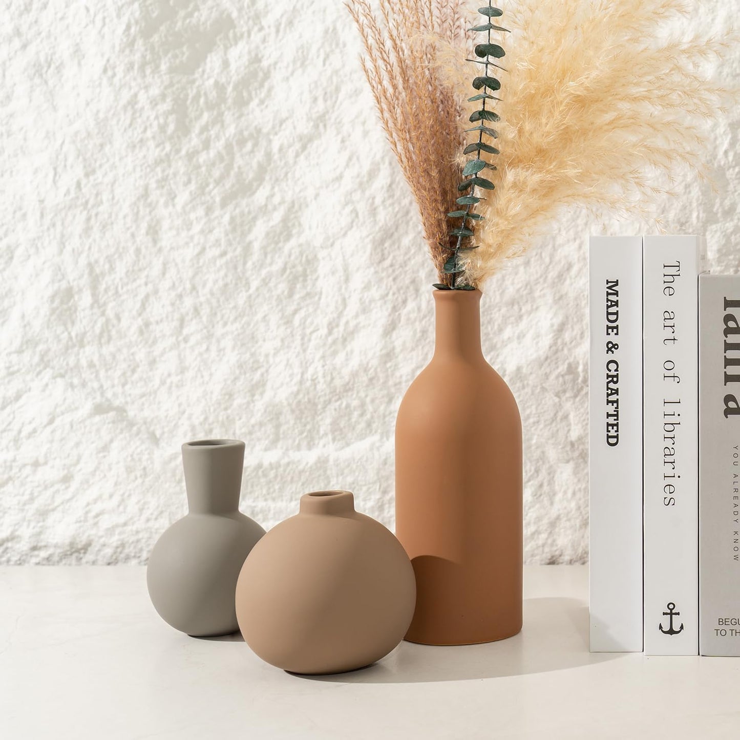 Ceramic Vase / Coffee Mix Set - Gray / Set of 3