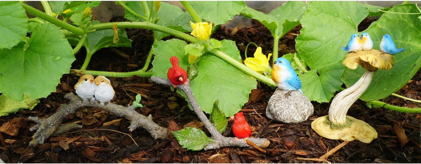 4404 Miniature Fairy Garden & Terrarium Lover Birds on Branch Statue