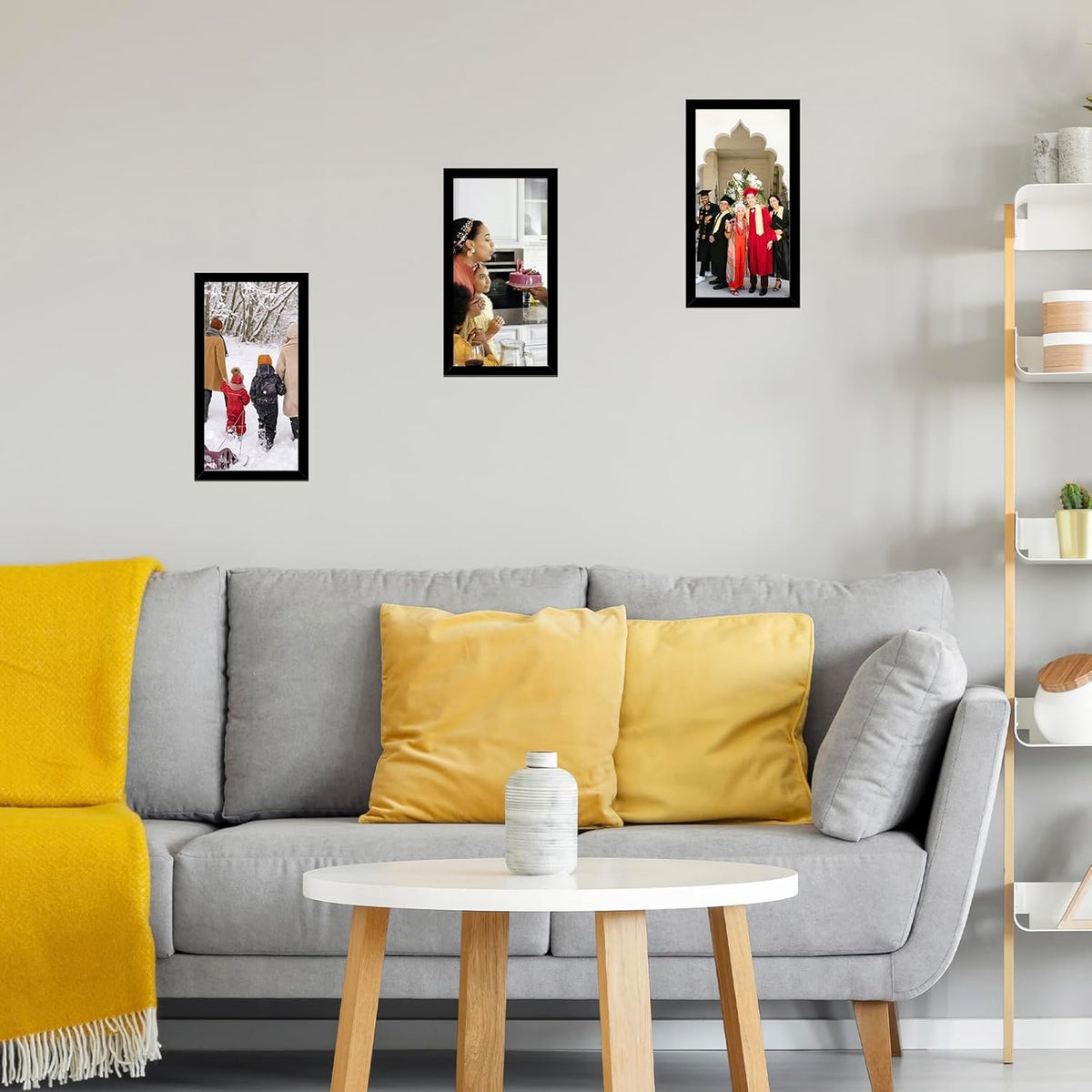 JCJMY 4x10 Picture Frame Set of 6 Black for Wall Hanging or Tabletop, Wall Mounting Horizontally or Vertically, 4 x 10