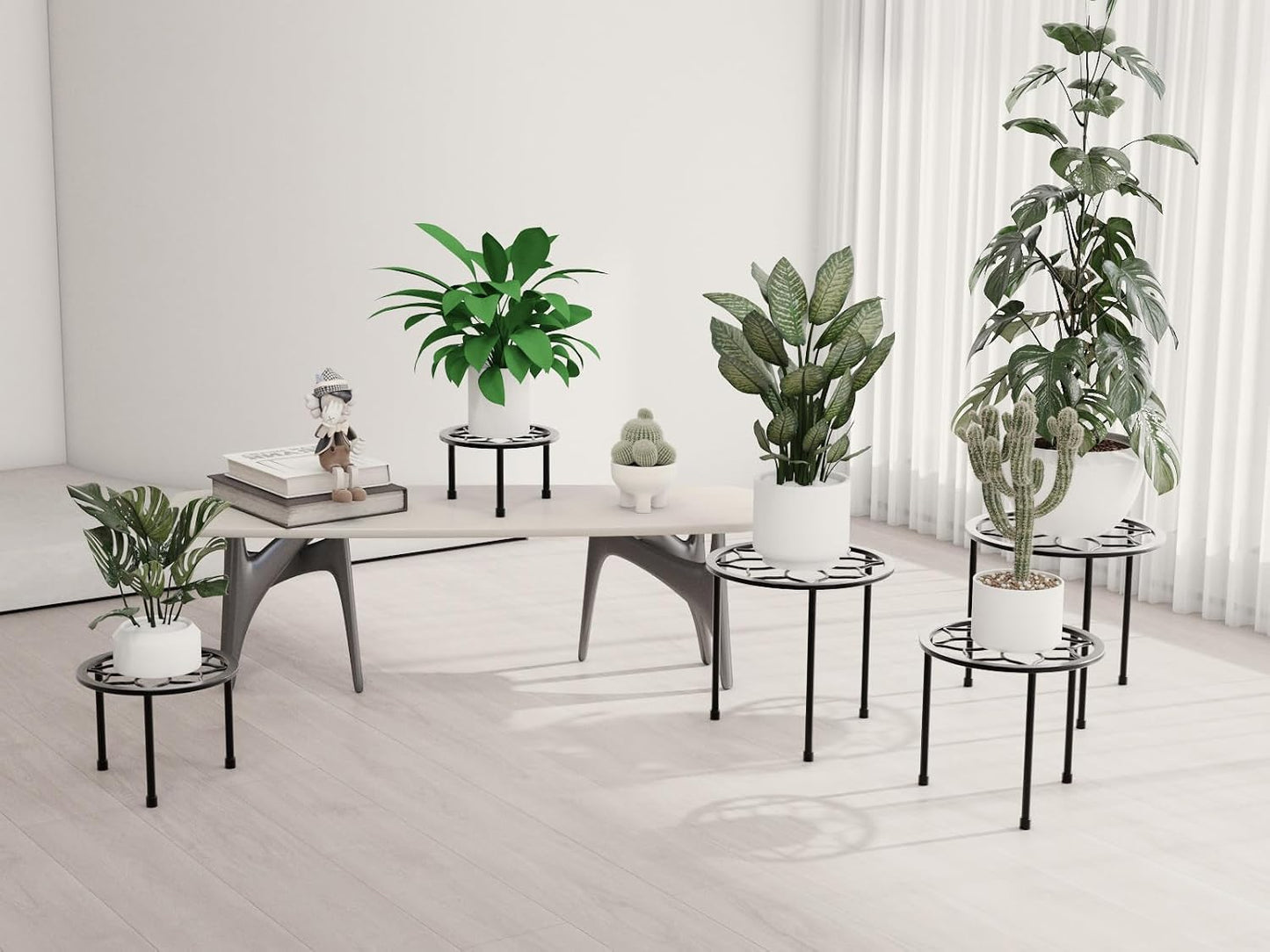Metal Plant Stand Indoor Outdoor,Indoor Plant Stands for patio rust proof,Heavy Duty Flower Pot Stands for Multiple