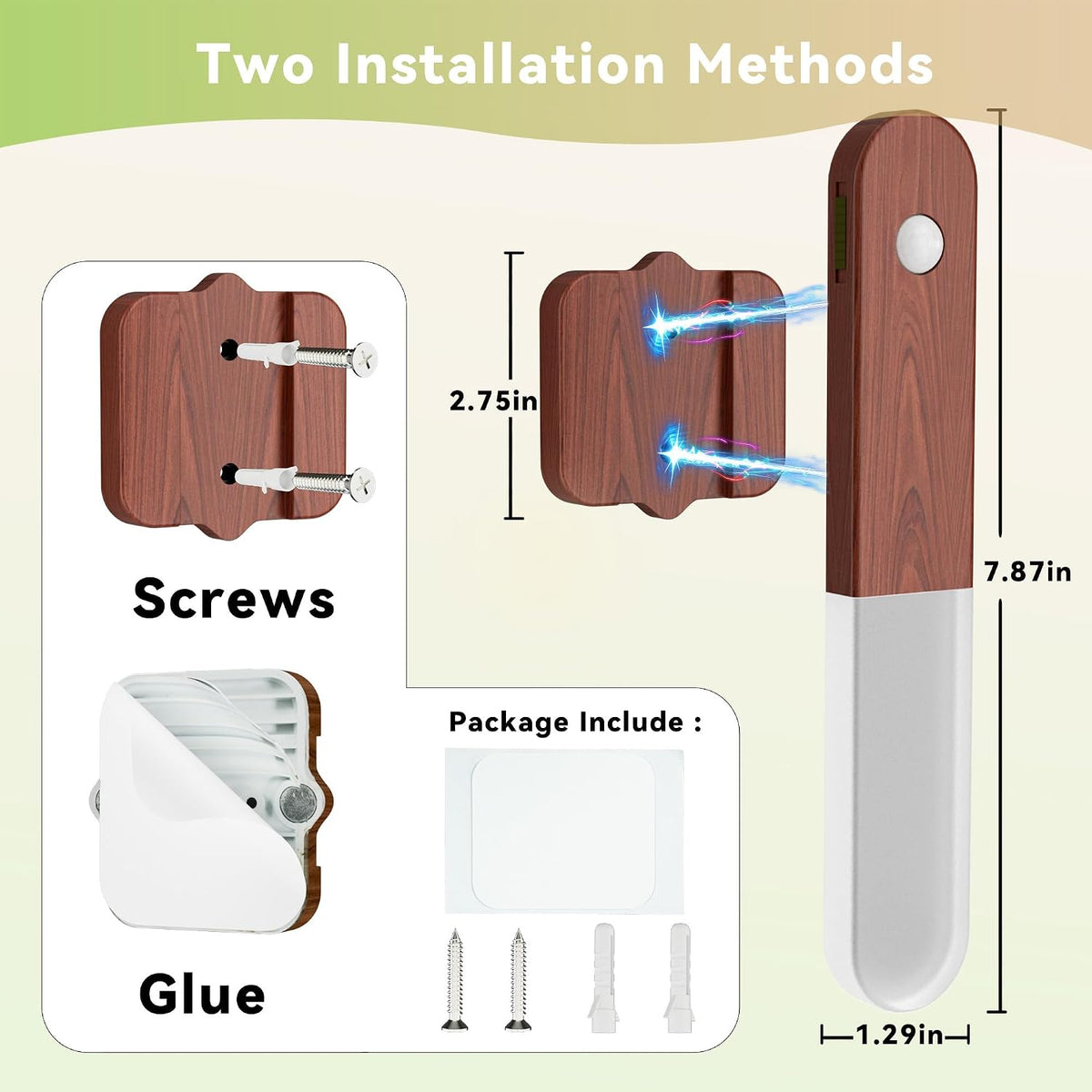 Battery Operated Motion Sensor Wall Sconces Set of 3, Motion Sensor Wall Light Wireless, Magnet Rechargeable LED