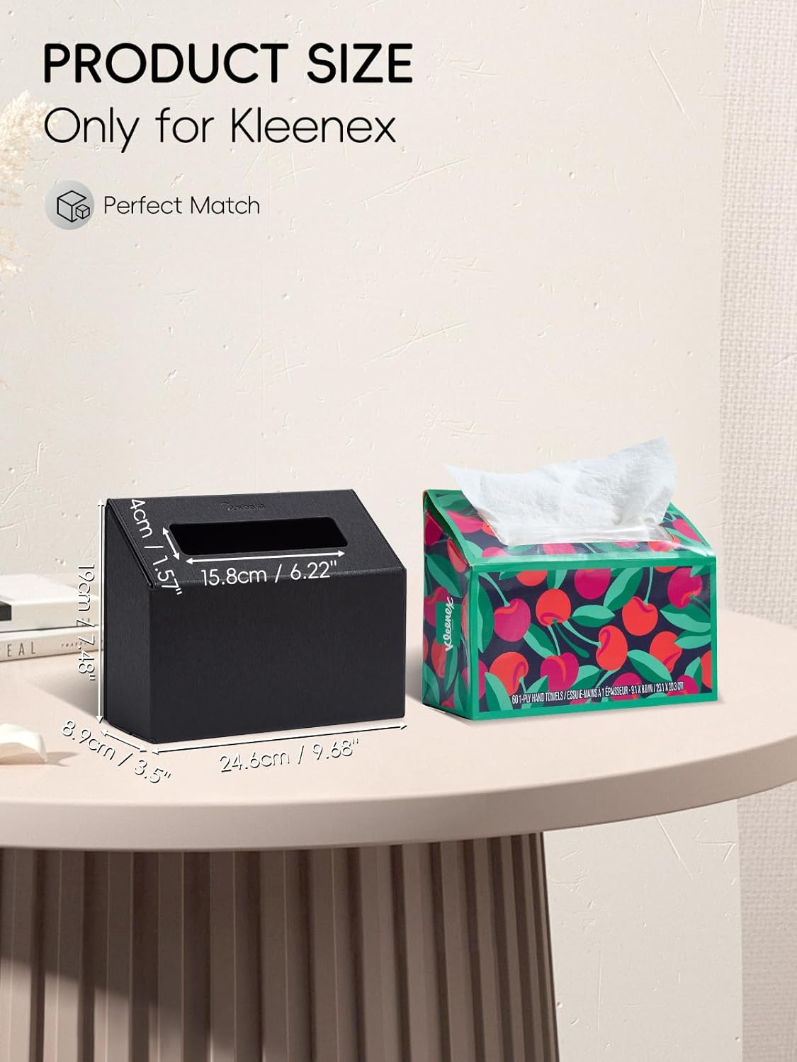 Hand Towel Box Cover Holder / Plain-stardust Black / Plain Style