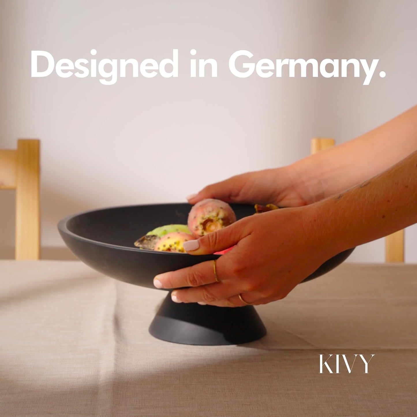 Modern Key Bowl for Entryway / Black / Pedestal