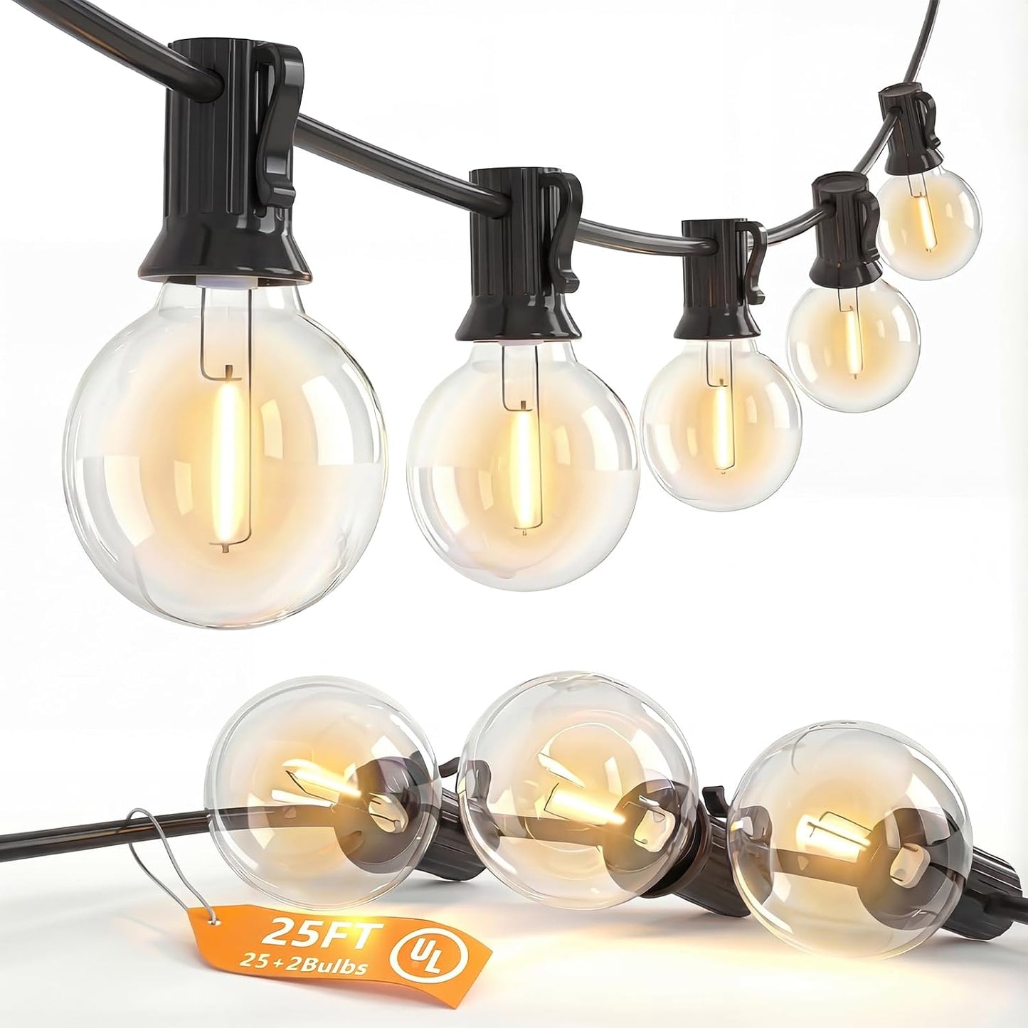 Brightown Outdoor String Lights, 30FT G40 LED IP65 Waterproof Patio Lights