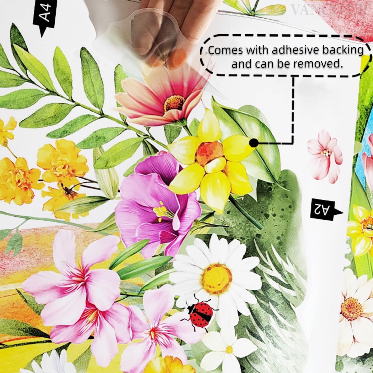 Rainbow Wall Decals Self-Adhesive Decal / Flower Rainbow