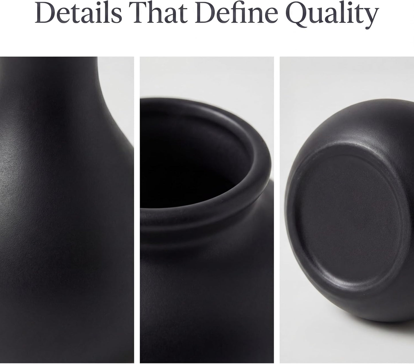 Small Ceramic Vase / Black - 11-piece Set / Set of 11