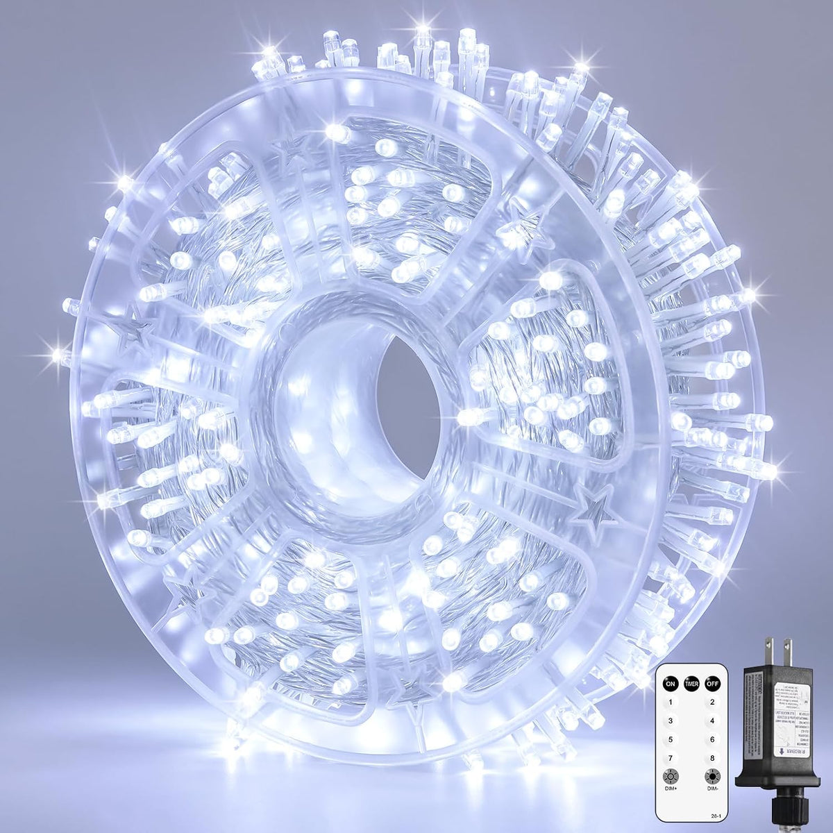 JMEXSUSS 132 ft 400 LED White Christmas Lights Indoor Outdoor