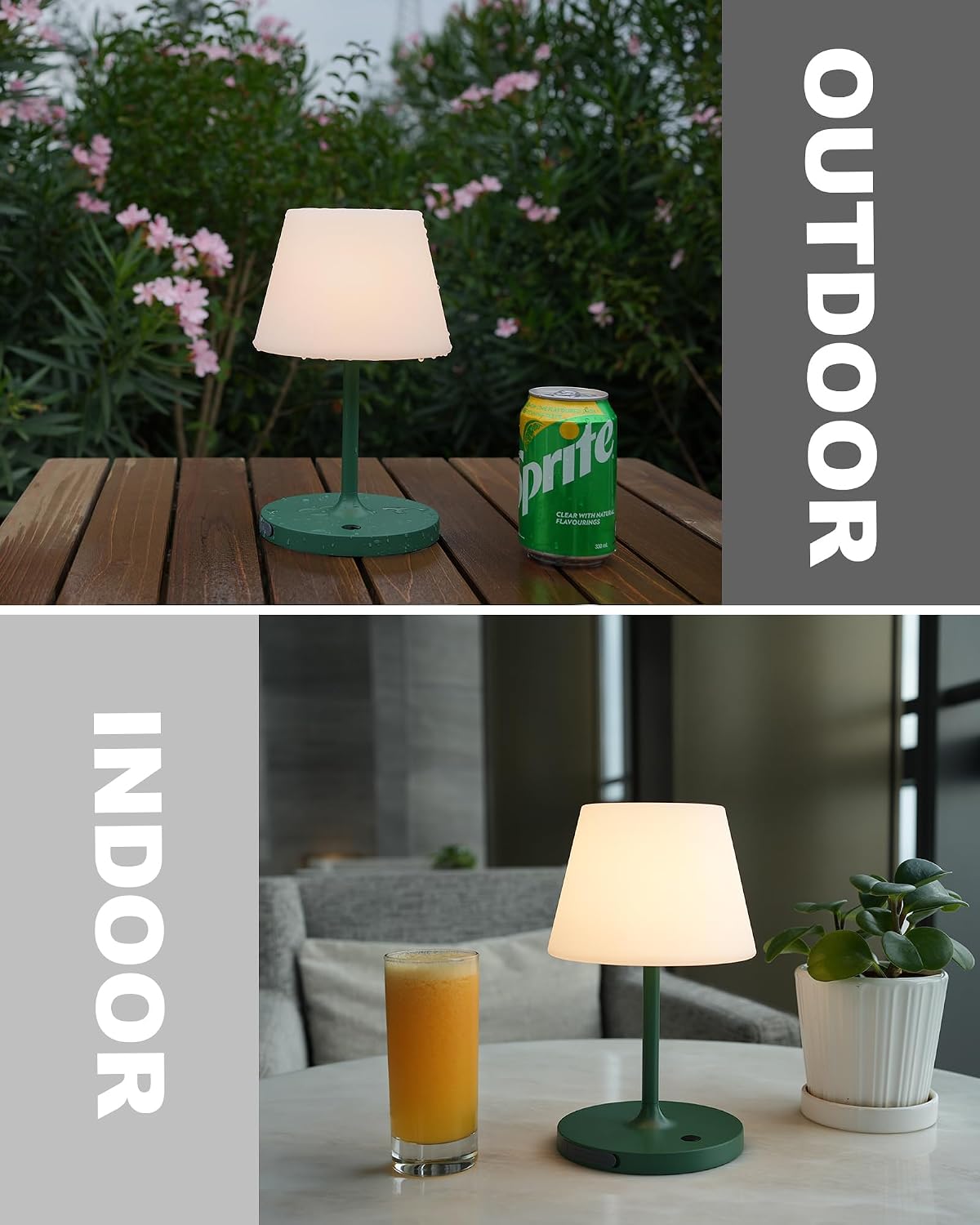 WEILAILUX Outdoor Battery Operated Table Lamp Waterproof, 4000mAh Cordless Table Lamp Rechargeable, Touch Dimmable Desk