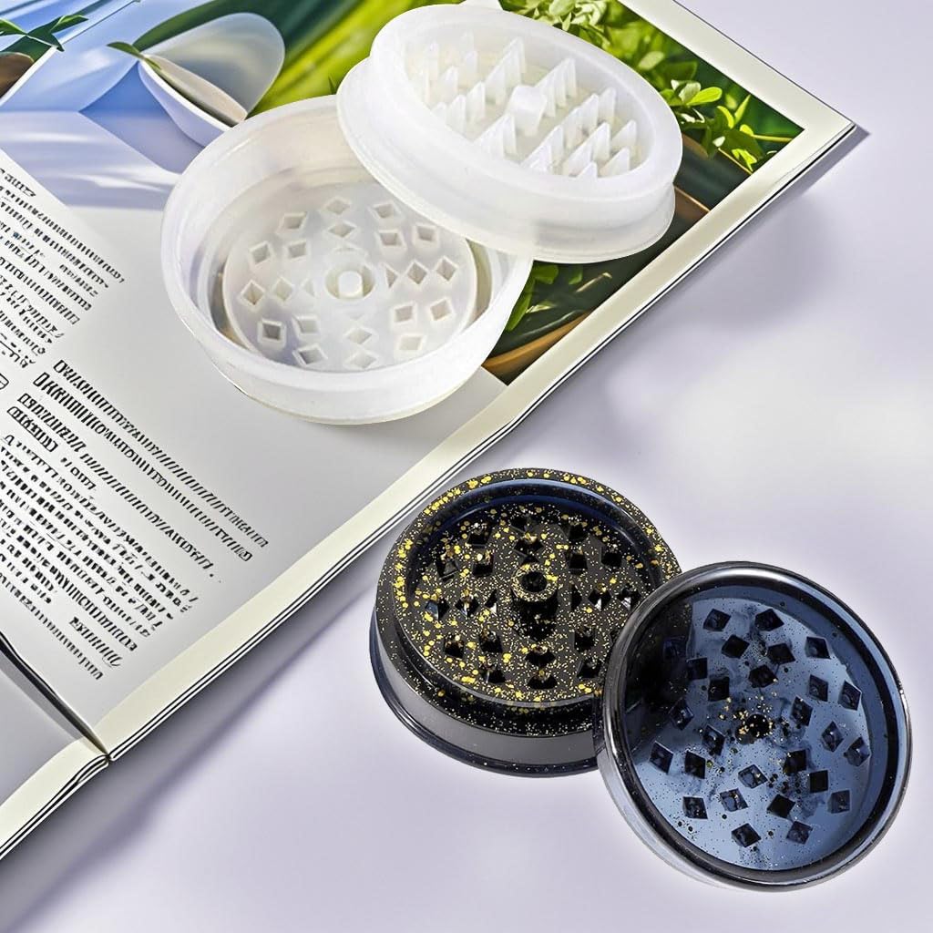 Large Rolling Tray Mold and Grinder Mold for Grind and Storage DIY / Resin Molds Set / Set of 5