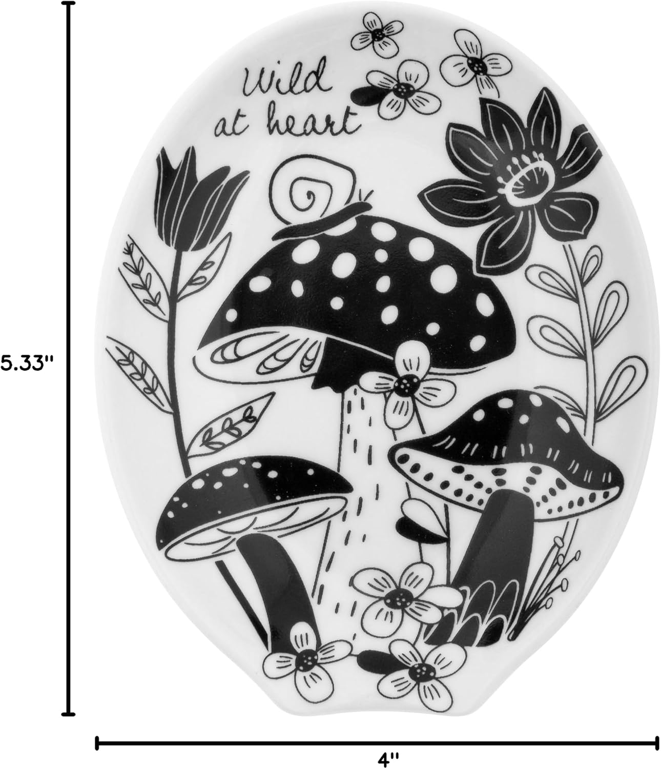 B&W Ceramic Spoon Rest / OS / Mushroom