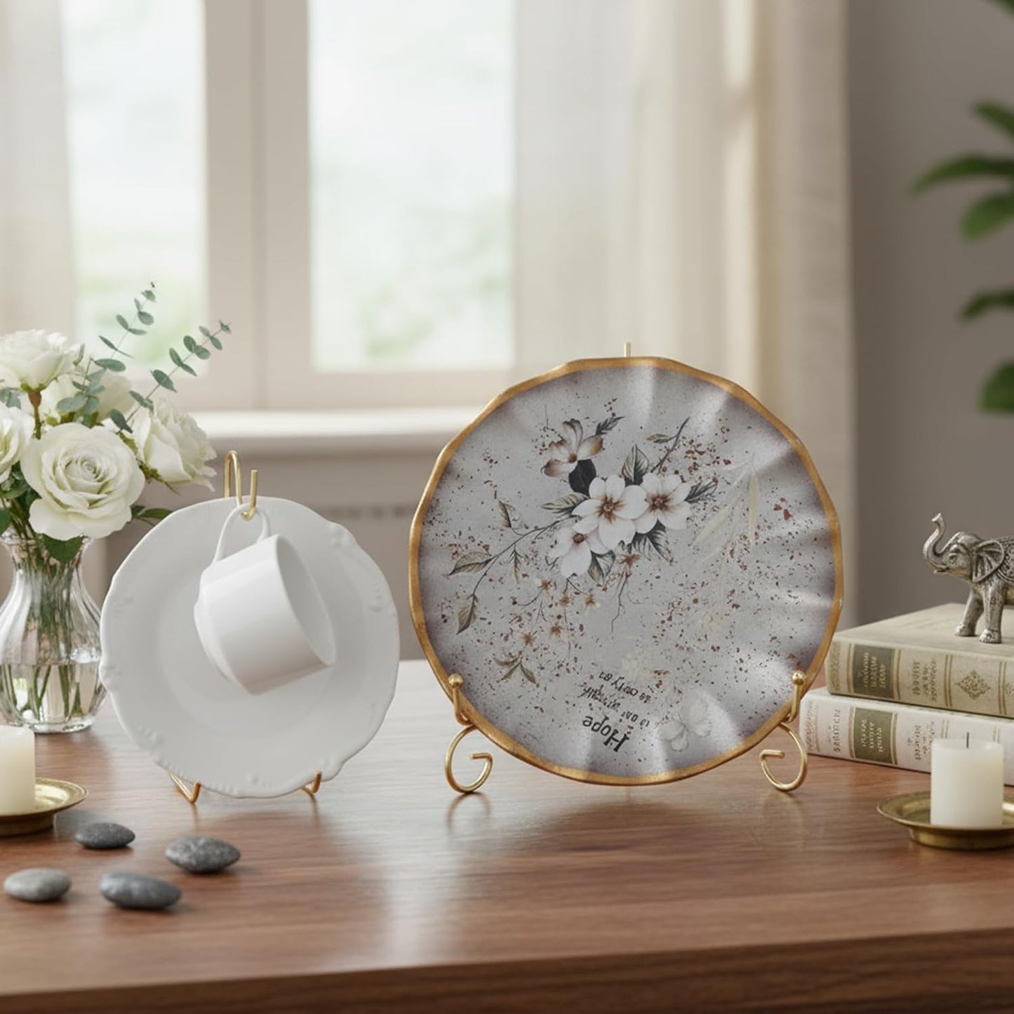 3 Size Plate Stands for Display / Gold / 8 Inch / Set of 6