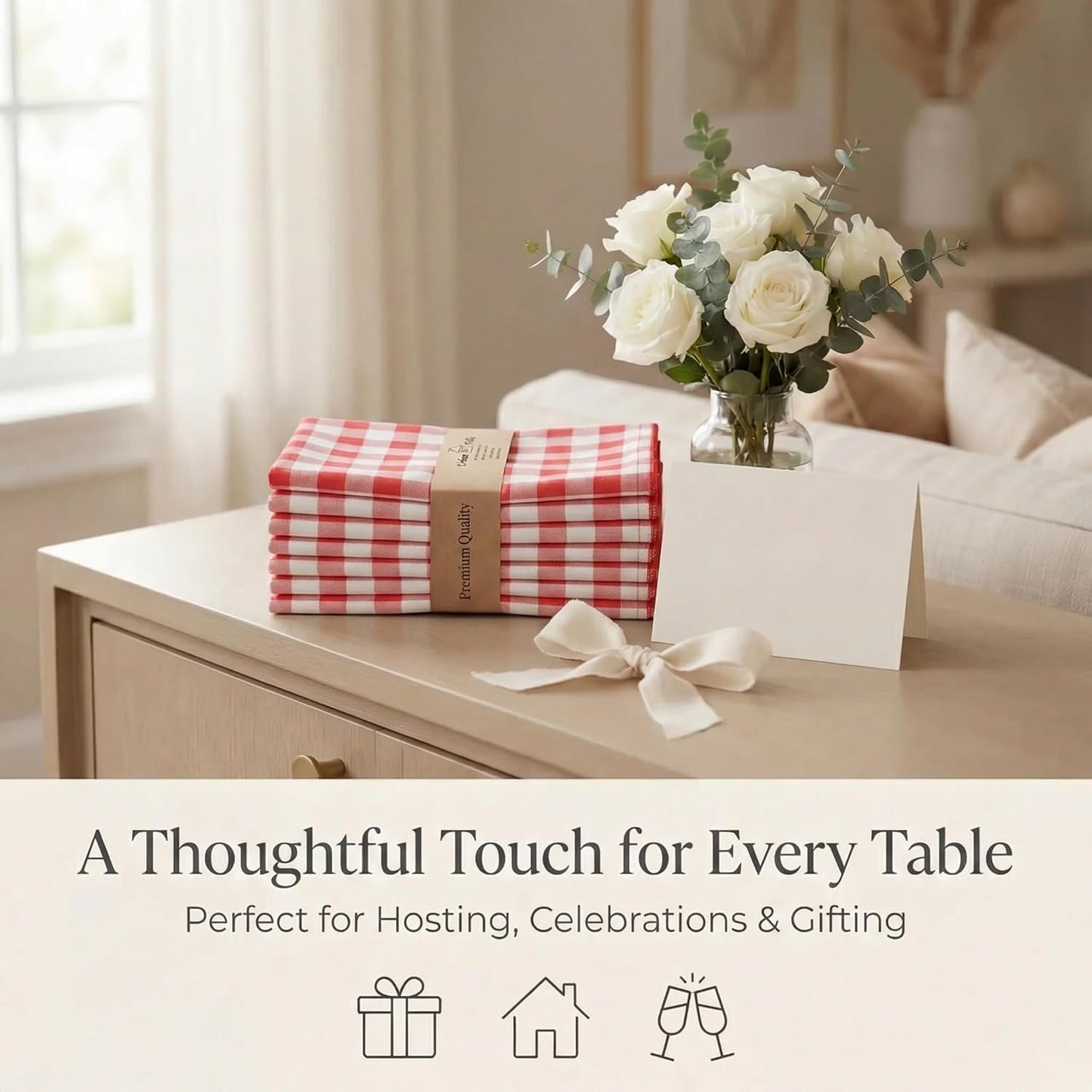 Urban Villa Cloth Napkins Cotton 12x12 (Set of 12) Red