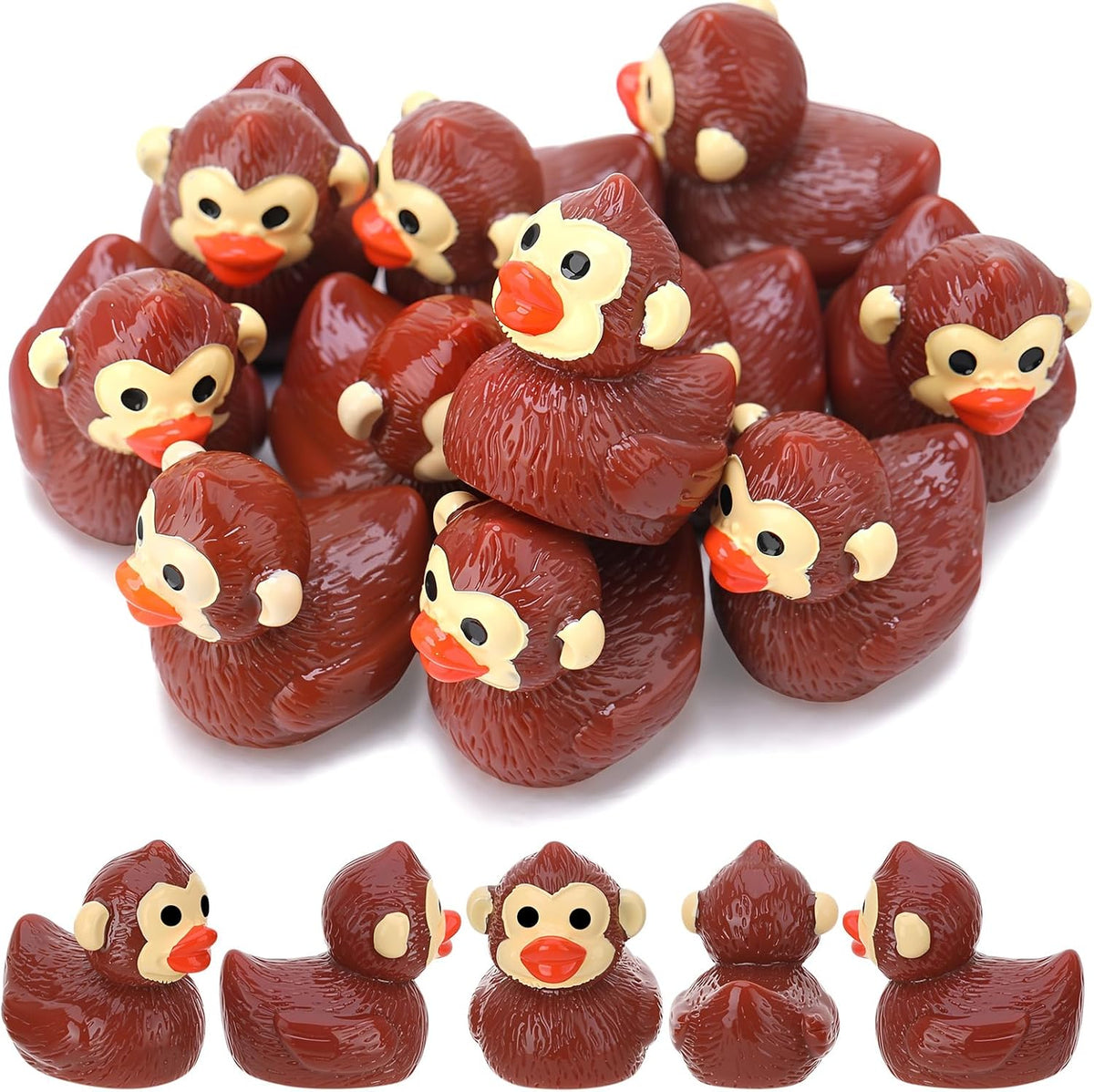 50 Pcs Chimpanzees Ducks, Mini Chimpanzees Resin Ducks Bulk