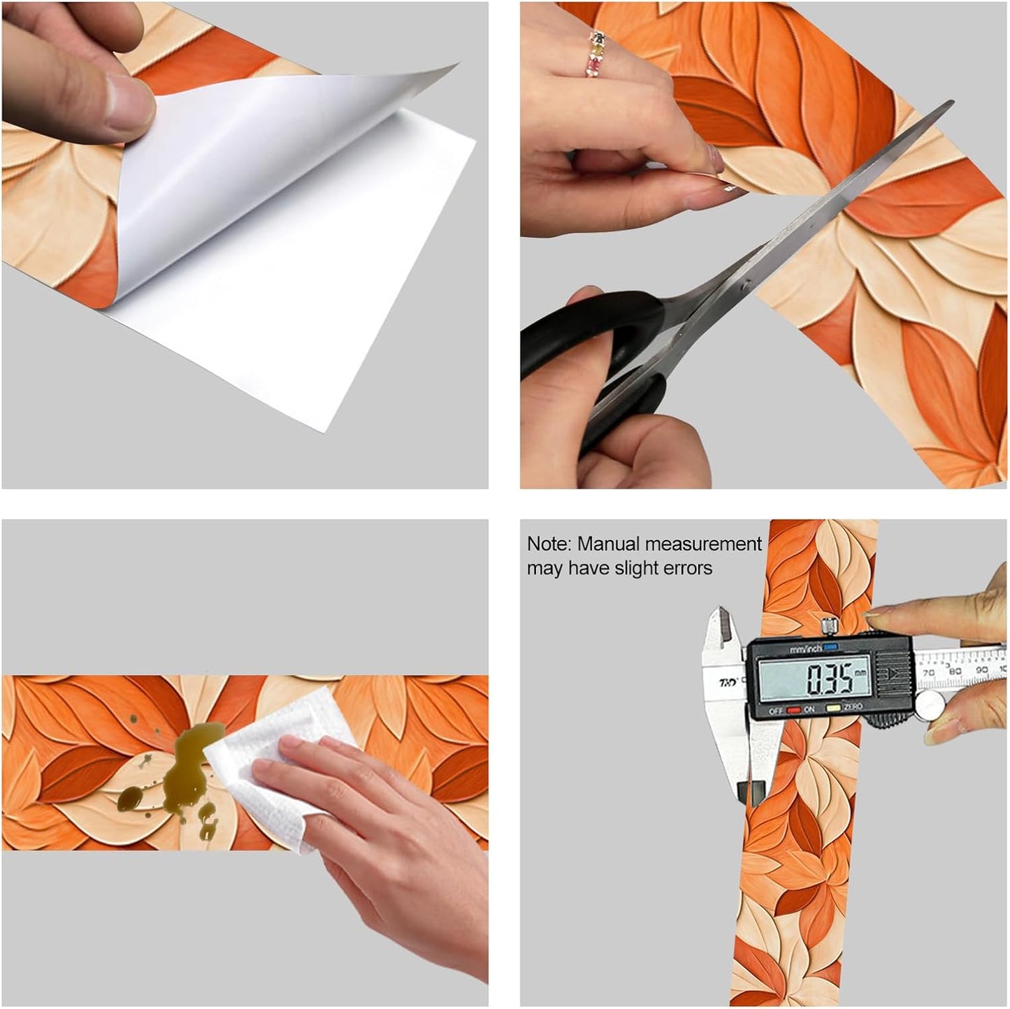 Wallpaper Border Peel and Stick Wall Border Autumn Leaf Wallpaper / Autumn Leaf Pattern / 4 x 196