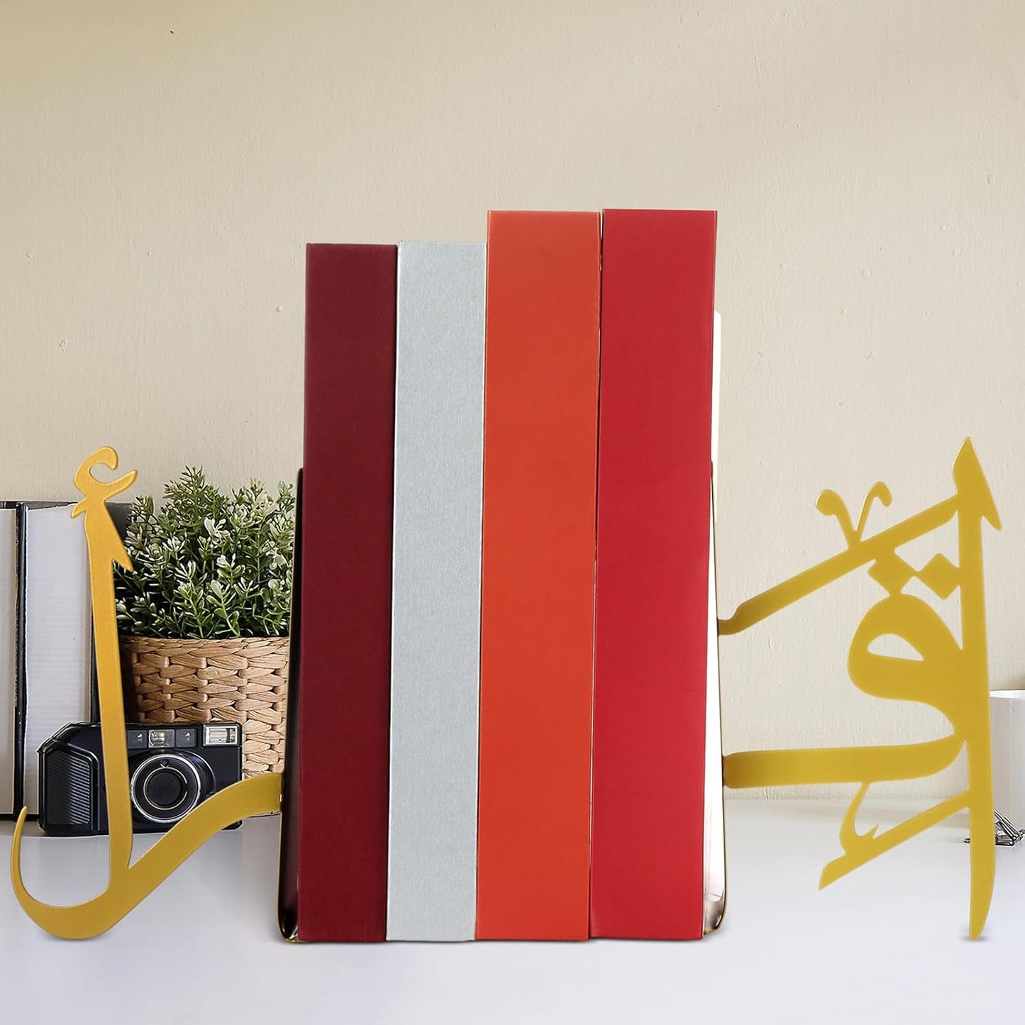 1 Pair Arabic Metal Bookend Decorative Arabic Metal Bookend Ramadan Book End Eid Book / IQRA / Gold