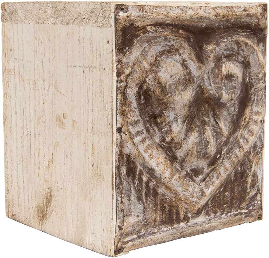 Wood & Metal Bless You Tissue Box Cover / White