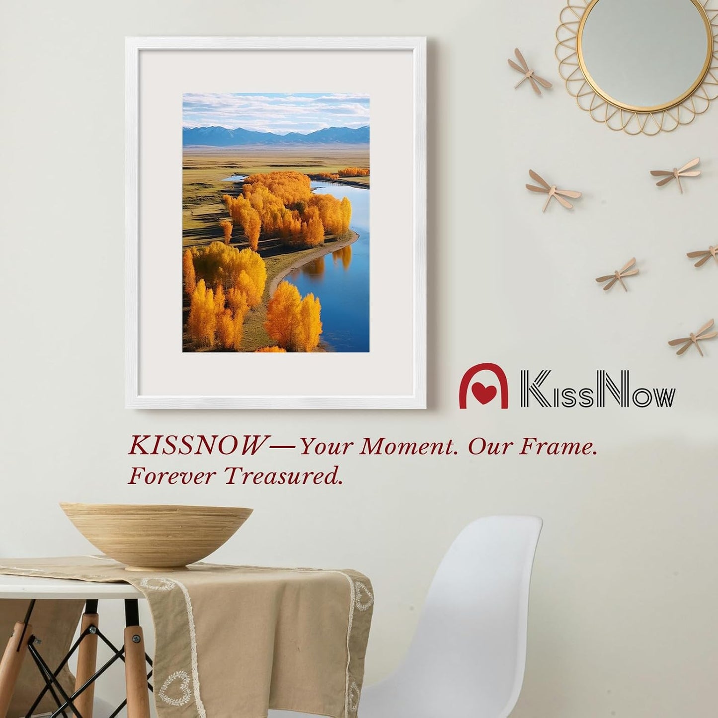 24x30 Picture Frame, White Solid Wood, 2 Pack, Wall for Paintings | Thick & Wide Border, HD Plexiglass, Horizontal or