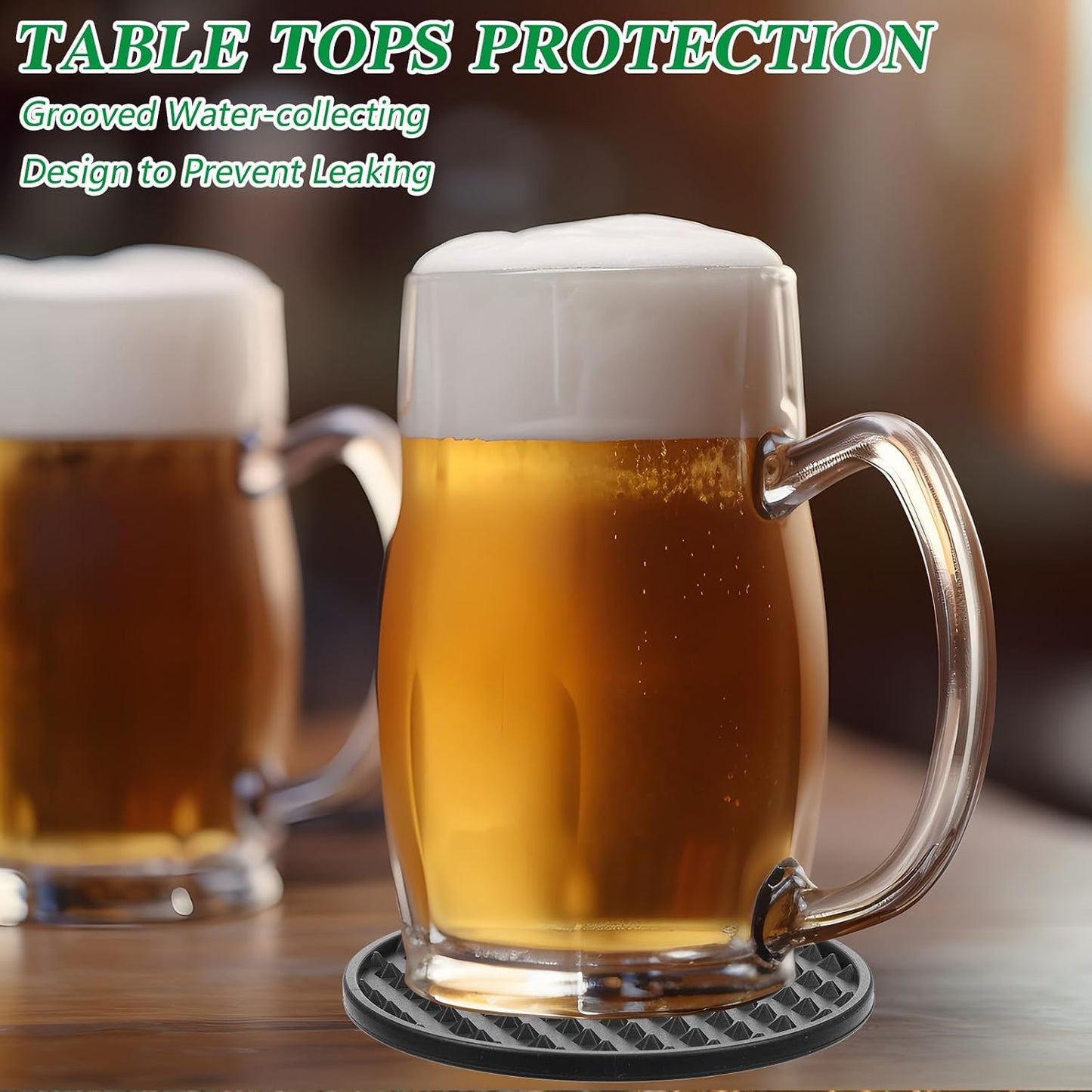 Silicone Coasters for Drinks Nonslip Silicone Drink Coasters Cold Hot Heat Resistant / Set of 36