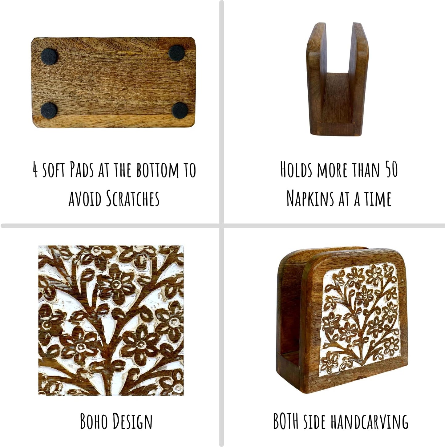 Boho Paper Napkin Holders / White