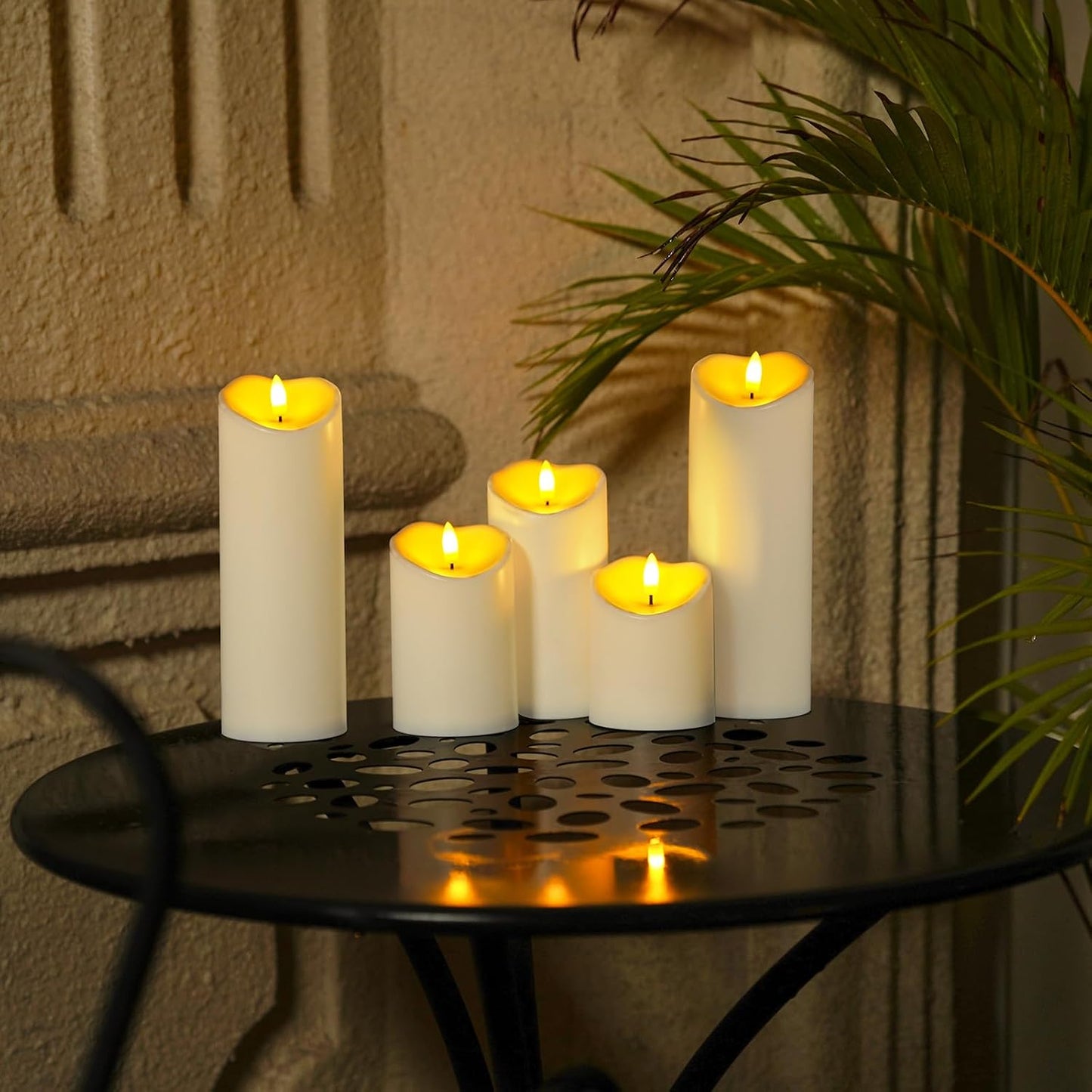 Homemory Outdoor Waterproof Flameless Candles, LED Candles, Battery Operated Candles with Remote and Timers, Electric