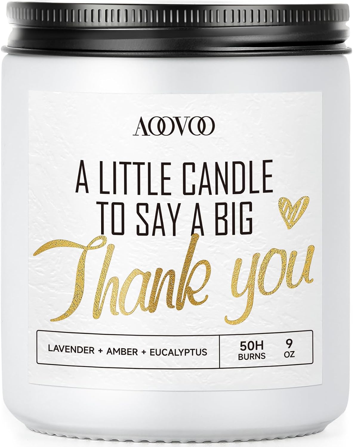 AOOVOO Candle - 9oz Soy Wax Candle, Lavender Scent - Thank You Gift for Women, Men, Mom, Coworkers, Nurse, Clients