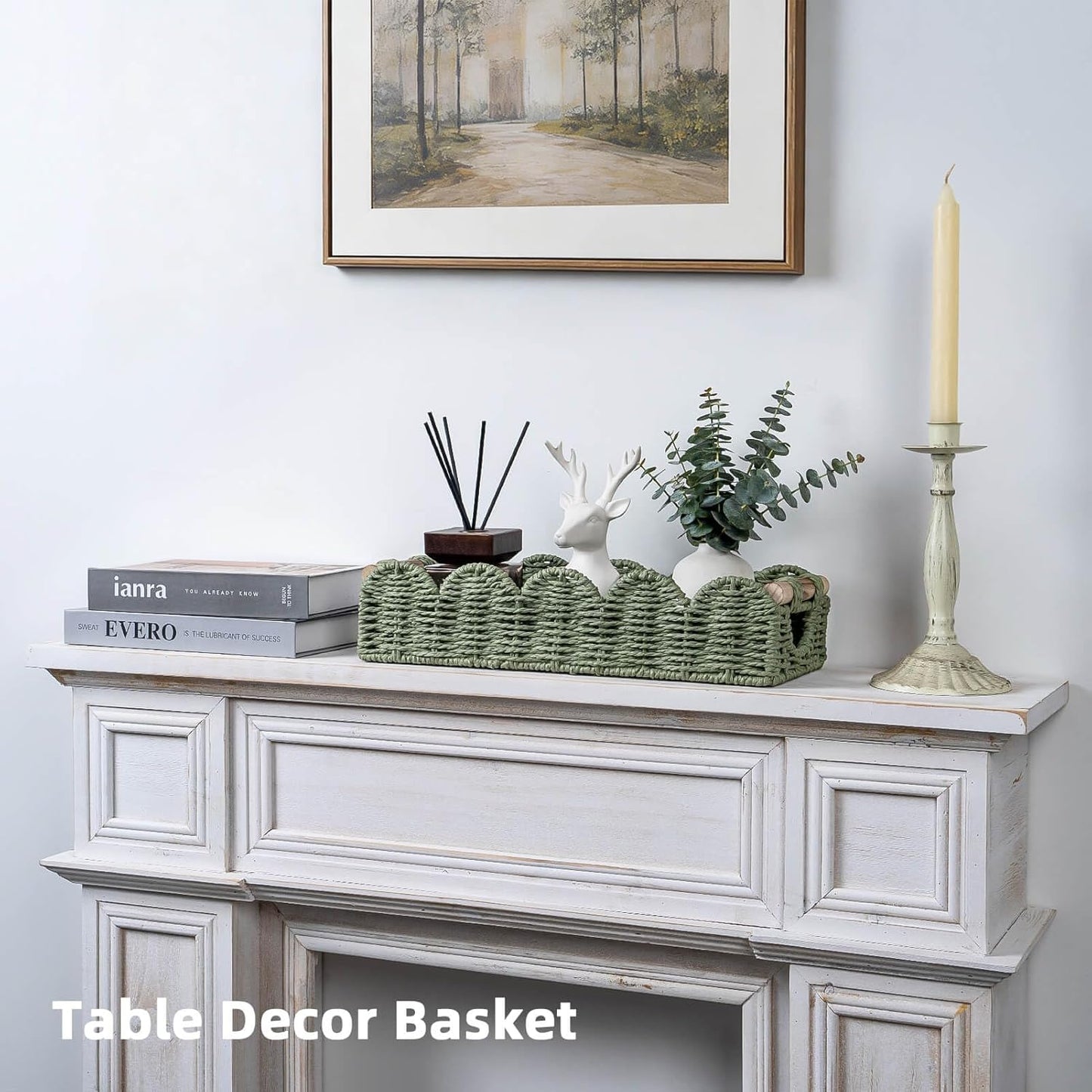 Back of Toilet Paper Storage Baskets Tray / Green