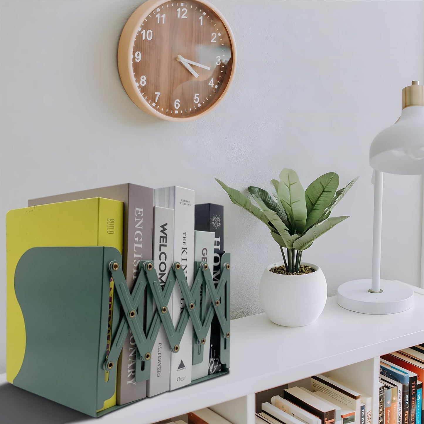Metal Bookend for Heavy Books / Green