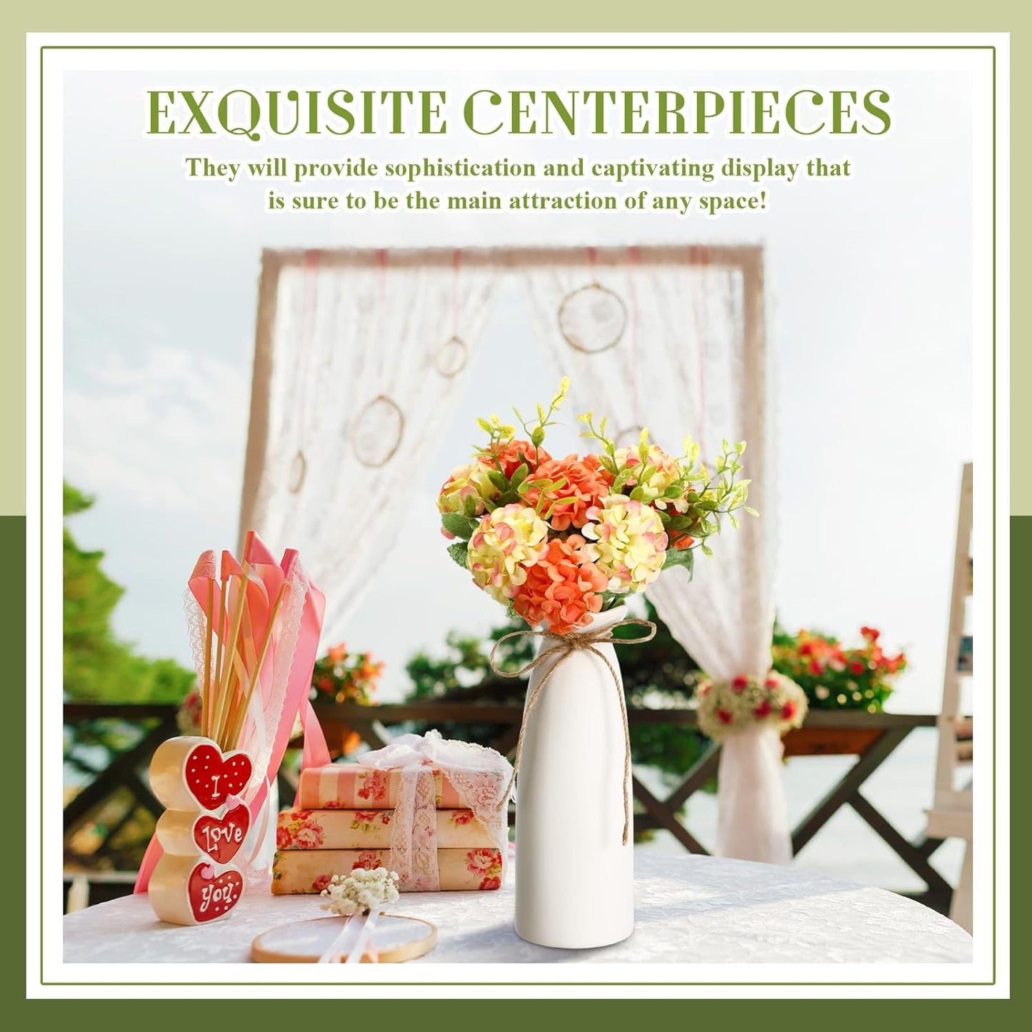 Ceramic Bud Vase / Fashionable / White / Set of 8