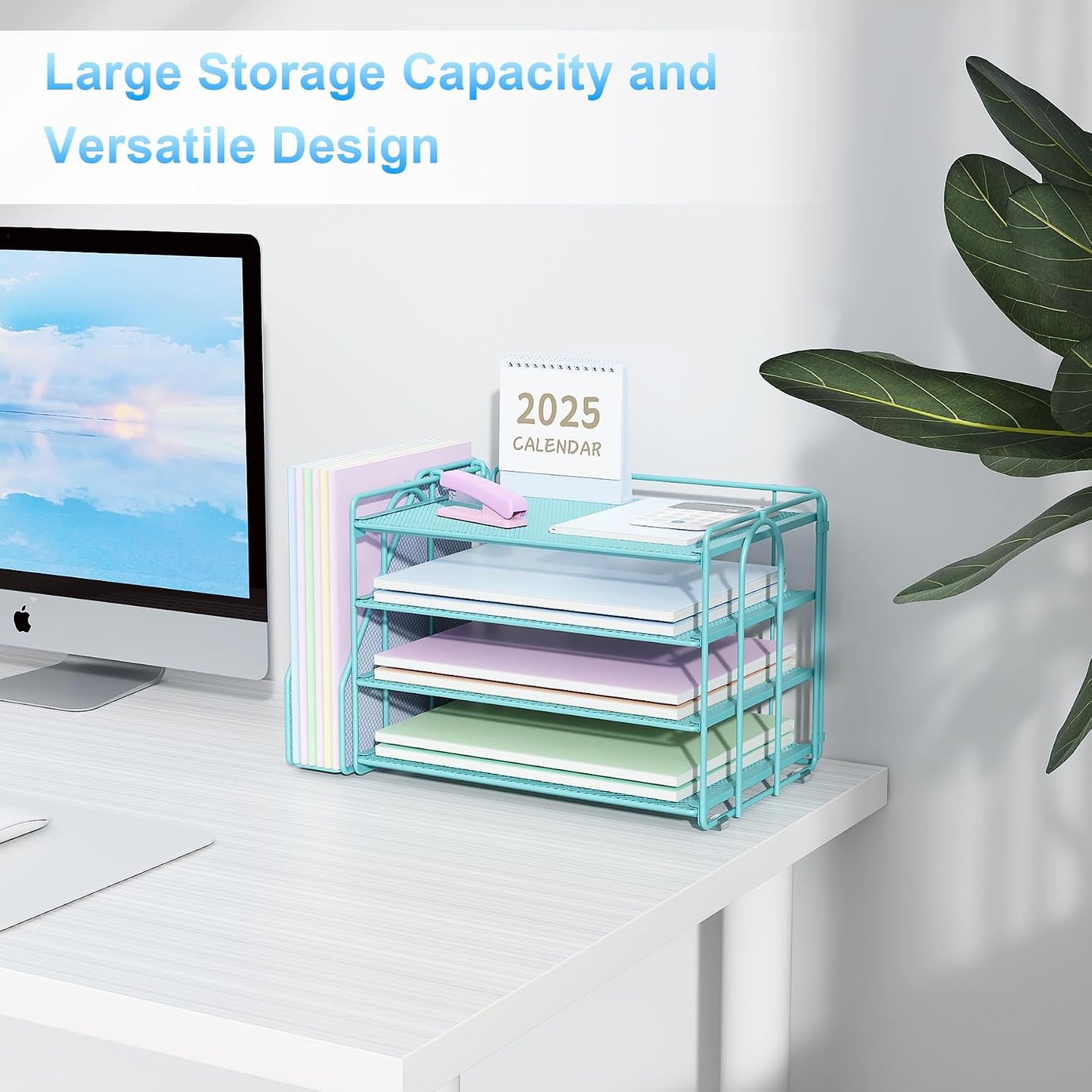 Spacrea Desk Organizers and Accessories, Paper Organizer for Desk with File organizer, Desk Accessories & Workspace