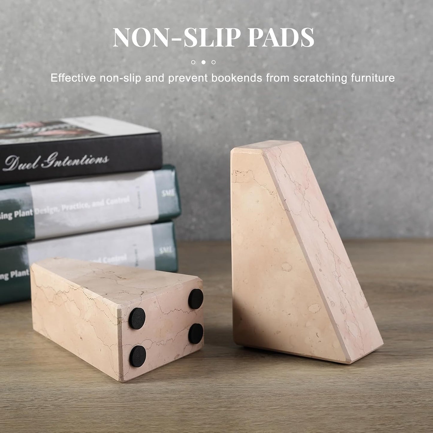 Natural Stone Bookends / Trapezoid-pink