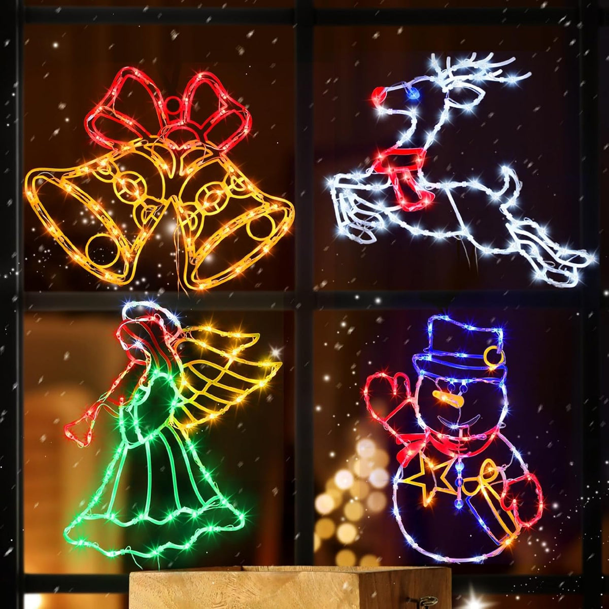 TRWYMZ Christmas Decorations - 16" Christmas Window Silhouette Lights