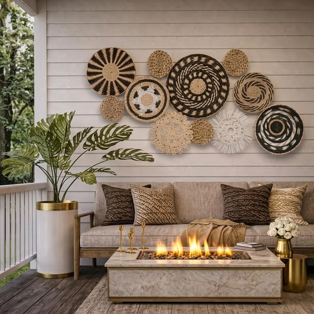 Handmade Woven Wall Baskets / Retro