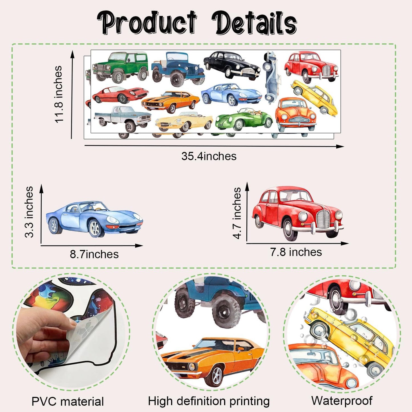 Watercolor Wall Stickers / Classic Car