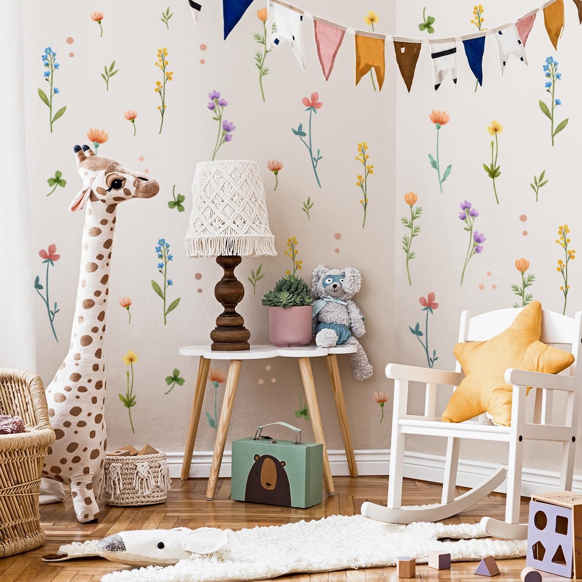 Boho Watercolor Flower Wall Stickers / Flower Wall Stickers-6589