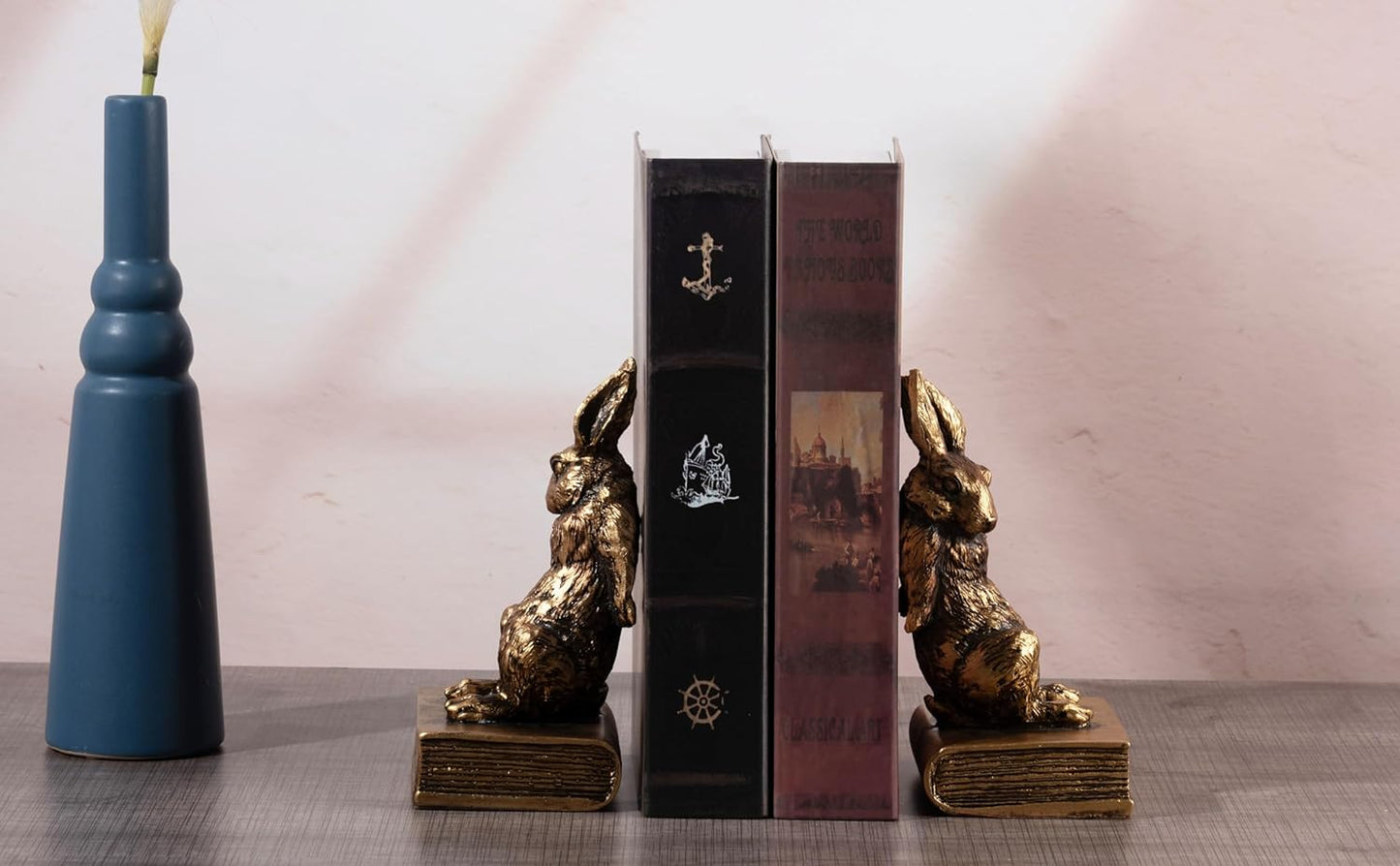 Book Ends / Decorative Bookends / Antique Gold