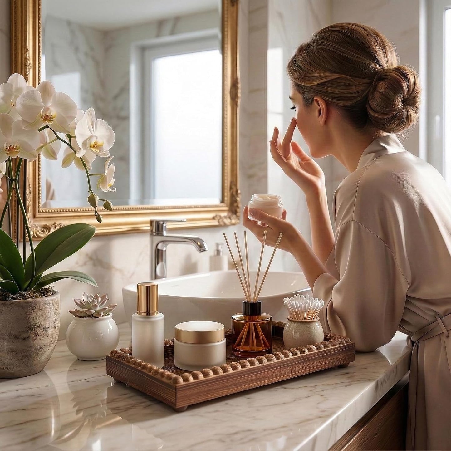 Wooden Countertop Vanity Trays