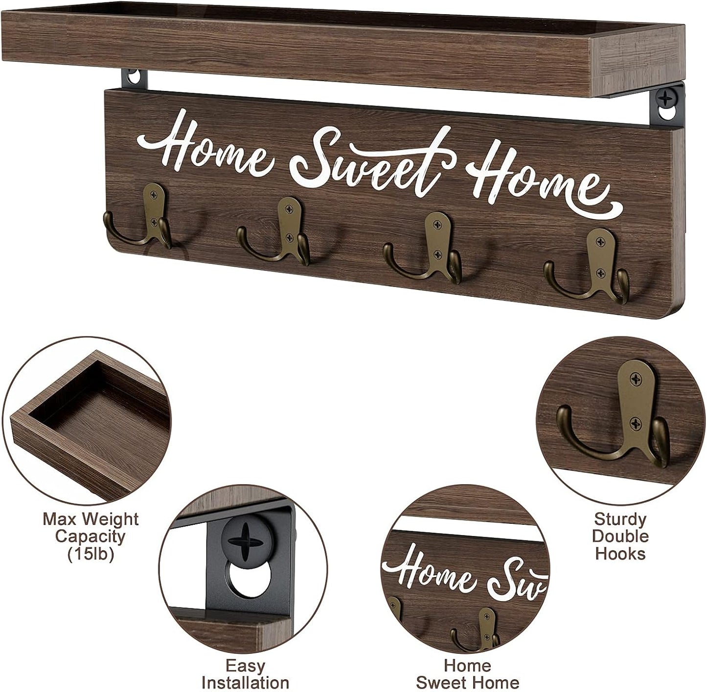Wooden Key Rack / Brown