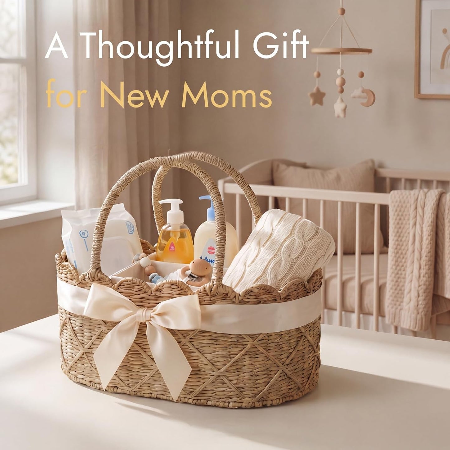 Seagrass Nursery Baby Basket for Baby Essentials / Diamond
